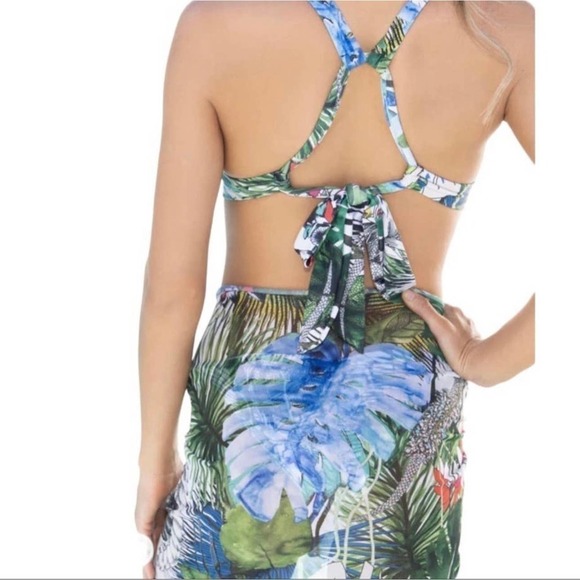 Swiminista x Christian Lacroix Trusty Short Sarong in Jardin Exo’Chic Print OS - Picture 2 of 2